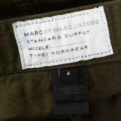Pre Owned بنطلون كارغو مارك باي مارك جاكوبس قطن أخضر سترتش بوسط مطاطي S