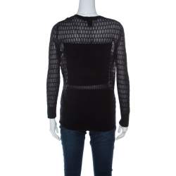 Pre Owned كارديغان مارك باي مارك جاكوبس قطن أسود مثقب مخلوط بأزرار أمامية S