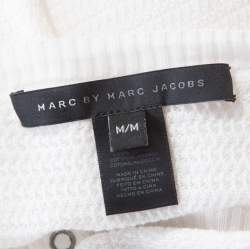Pre Owned Marc by Marc Jacobs White Cotton Knit Snap Button Cardigan M