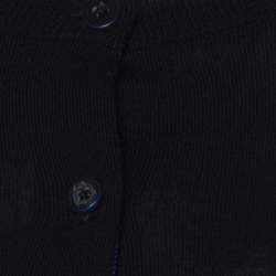 مملوكة مسبقًا كارديغان مارك باي مارك جاكوبس صوف مارينو أسود بأزرار أمامية S