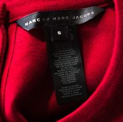 Marc by Marc Jacobs Burgundy Wool Drop-Waist Back Button Detail Dress S
