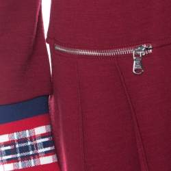 Marc by Marc Jacobs Burgundy Wool Drop-Waist Back Button Detail Dress S