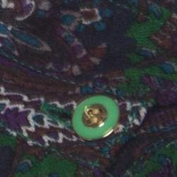 Pre Owned Marc by Marc Jacobs Green Wool & Silk Blend Peacock Paisley Print Short Dress L