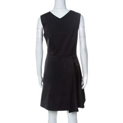 Marc by Marc Jacobs Black Draped Sleeveless Cocktail Dress M