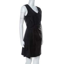 Marc by Marc Jacobs Black Draped Sleeveless Cocktail Dress M