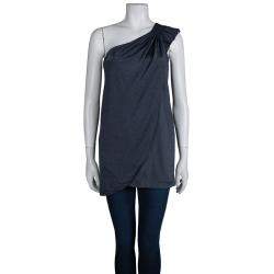Marc by Marc Jacobs Blue Knit Draped One Shoulder Top XS