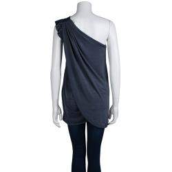 Marc by Marc Jacobs Blue Knit Draped One Shoulder Top XS