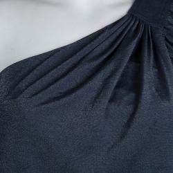 Marc by Marc Jacobs Blue Knit Draped One Shoulder Top XS