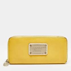 Marc by Marc Jacobs Yellow Leather Classic Q Zip Around Wallet