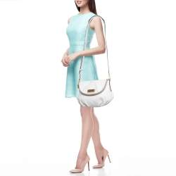 Marc by Marc Jacobs Off White Leather Classic Q Natasha Crossbody Bag
