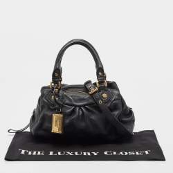 Pre Owned Marc by Marc Jacobs Black Leather Classic Q Groovee Satchel