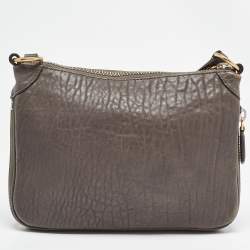 Marc by Marc Jacobs Grey Leather Wash Up Nash Zip Crossbody Bag