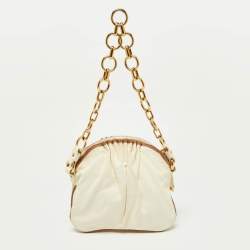 Marc by Marc Jacobs Off White/Brown Leather Chain Bag