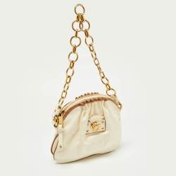 Marc by Marc Jacobs Off White/Brown Leather Chain Bag