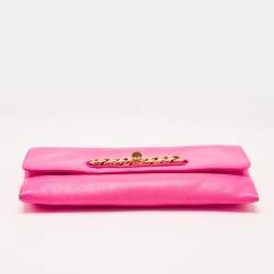 Marc by Marc Jacobs Neon Pink Leather Katie Clutch