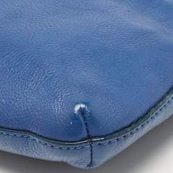 Pre Owned Marc by Marc Jacobs Blue Leather Zip Crossbody Bag