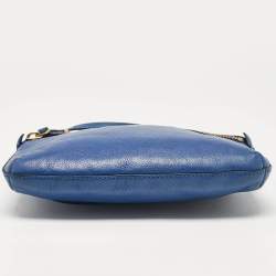 Pre Owned Marc by Marc Jacobs Blue Leather Zip Crossbody Bag