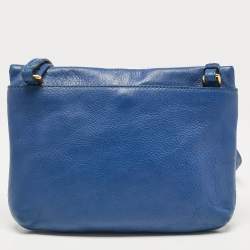Pre Owned Marc by Marc Jacobs Blue Leather Zip Crossbody Bag
