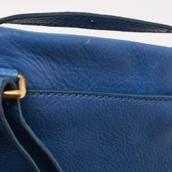 Pre Owned Marc by Marc Jacobs Blue Leather Zip Crossbody Bag