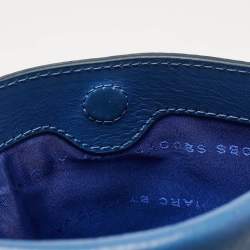 Pre Owned Marc by Marc Jacobs Blue Leather Zip Crossbody Bag