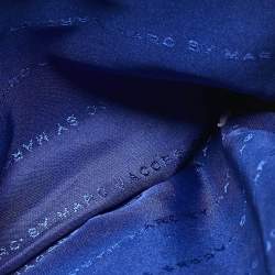 Pre Owned Marc by Marc Jacobs Blue Leather Zip Crossbody Bag