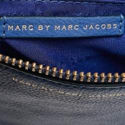 Pre Owned Marc by Marc Jacobs Blue Leather Zip Crossbody Bag