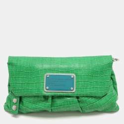 Marc by Marc Jacobs Green Croc Embossed PVC Shoulder Bag