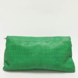 Marc by Marc Jacobs Green Croc Embossed PVC Shoulder Bag