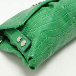 Marc by Marc Jacobs Green Croc Embossed PVC Shoulder Bag