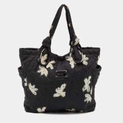 Marc by Marc Jacobs Black/White Nylon Floral Pretty Tate Tote