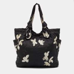 Marc by Marc Jacobs Black/White Nylon Floral Pretty Tate Tote