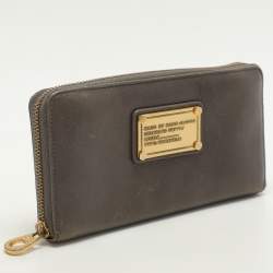 Marc by Marc Jacobs Grey Leather Zip Around Wallet