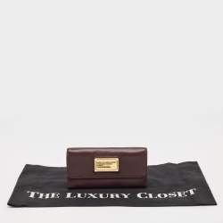 Marc by Marc Jacobs Dark Purple Leather Flap Wallet