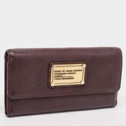 Marc by Marc Jacobs Dark Purple Leather Flap Wallet