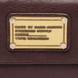 Marc by Marc Jacobs Dark Purple Leather Flap Wallet