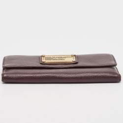 Marc by Marc Jacobs Dark Purple Leather Flap Wallet