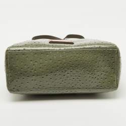 Marc by Marc Jacobs Olive Green Ostrich Embossed Leather Take Me Tote