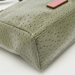 Marc by Marc Jacobs Olive Green Ostrich Embossed Leather Take Me Tote