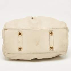 مملوكة مسبقًا Marc by Marc Jacobs Off White Leather Classic Q Baby Groovee Satchel