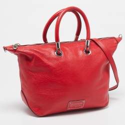 Marc by Marc Jacobs Red Leather Too Hot To Handle Zip Satchel