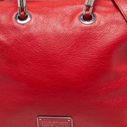 Marc by Marc Jacobs Red Leather Too Hot To Handle Zip Satchel