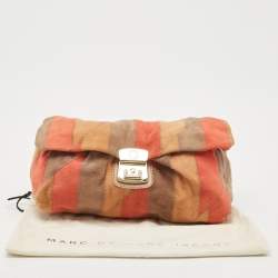 Pre Owned Marc by Marc Jacobs Tricolor Striped Suede Clutch