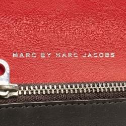 Marc by Marc Jacobs Red Leather Eyelet Flap Wallet On Chain