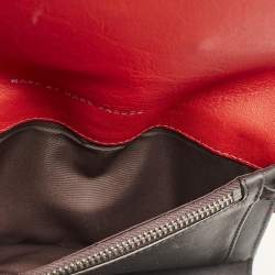 Marc by Marc Jacobs Red Leather Eyelet Flap Wallet On Chain