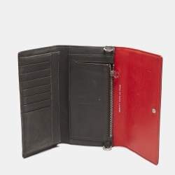 Marc by Marc Jacobs Red Leather Eyelet Flap Wallet On Chain