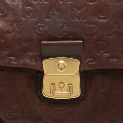 Marc by Marc Jacobs Brown Logo Embossed Leather Hobo