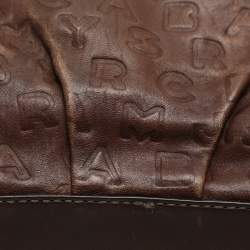 Marc by Marc Jacobs Brown Logo Embossed Leather Hobo