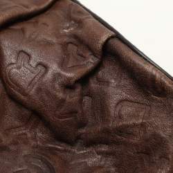 Marc by Marc Jacobs Brown Logo Embossed Leather Hobo