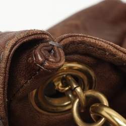 Marc by Marc Jacobs Brown Logo Embossed Leather Hobo