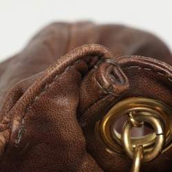 Marc by Marc Jacobs Brown Logo Embossed Leather Hobo